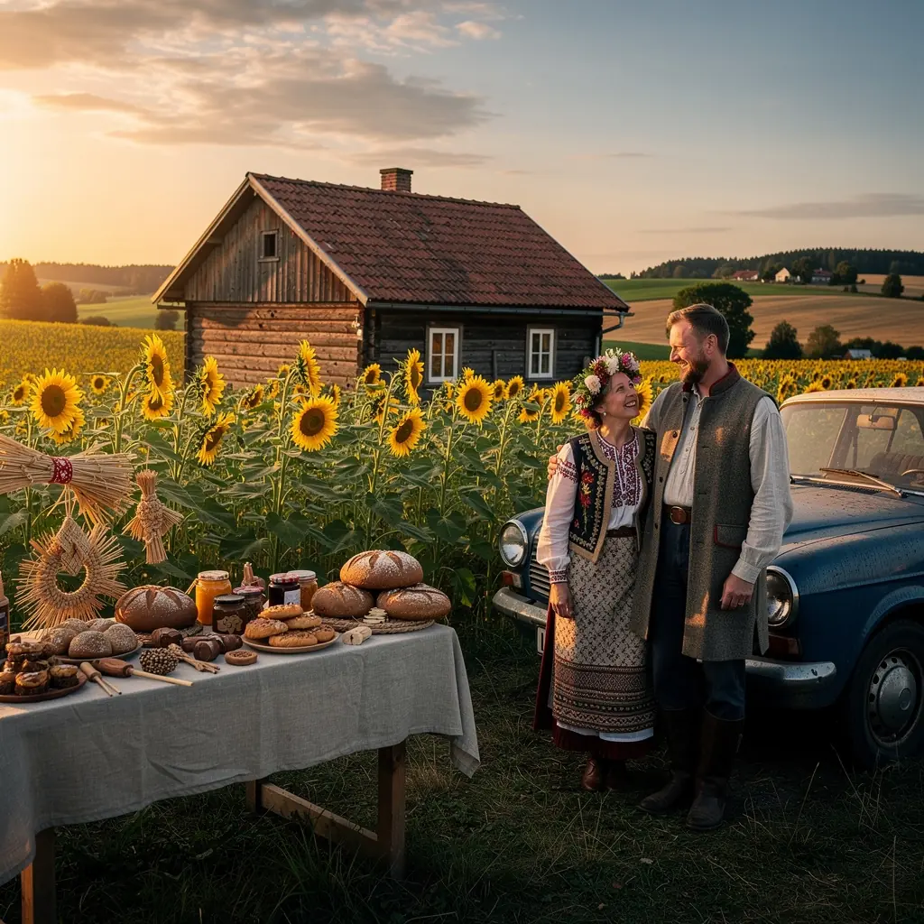 A picturesque winter landscape featuring a snow-covered road lined with frosted trees, ideal for seasonal travel.